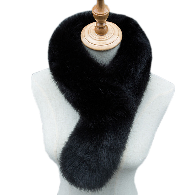 New Style Fur Collar Fur Scarf Fox Fur Collar Scarf Solid Color Shawl Women's Fur Scarf Universal Fox Fur
