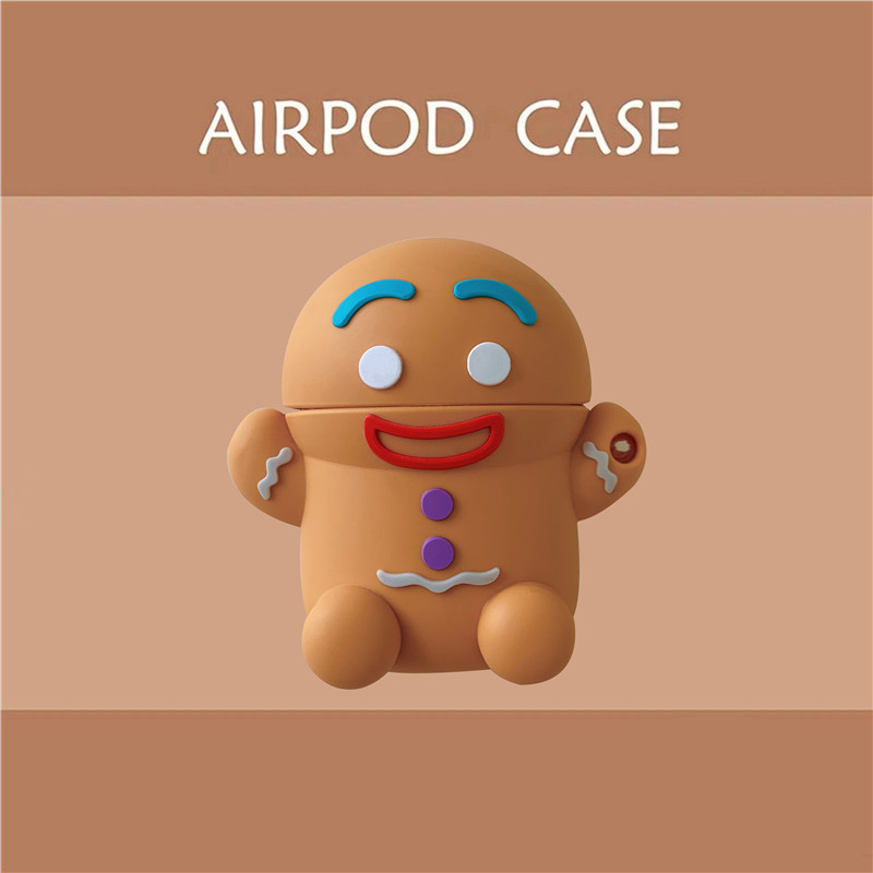 ins薑餅人適用airpods保護套airpods2代蘋果無線藍牙硅膠耳機套女
