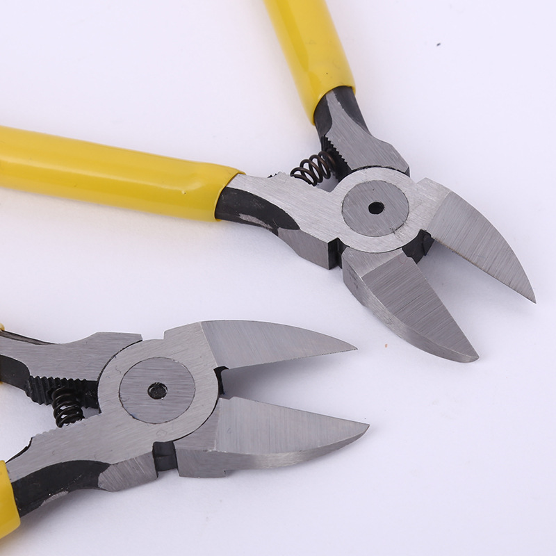 Factory wholesale 5.5 inch pliers 6 inch with spring 55# chrome vanadium steel pliers diagonal pliers 6 inch electronic scissors