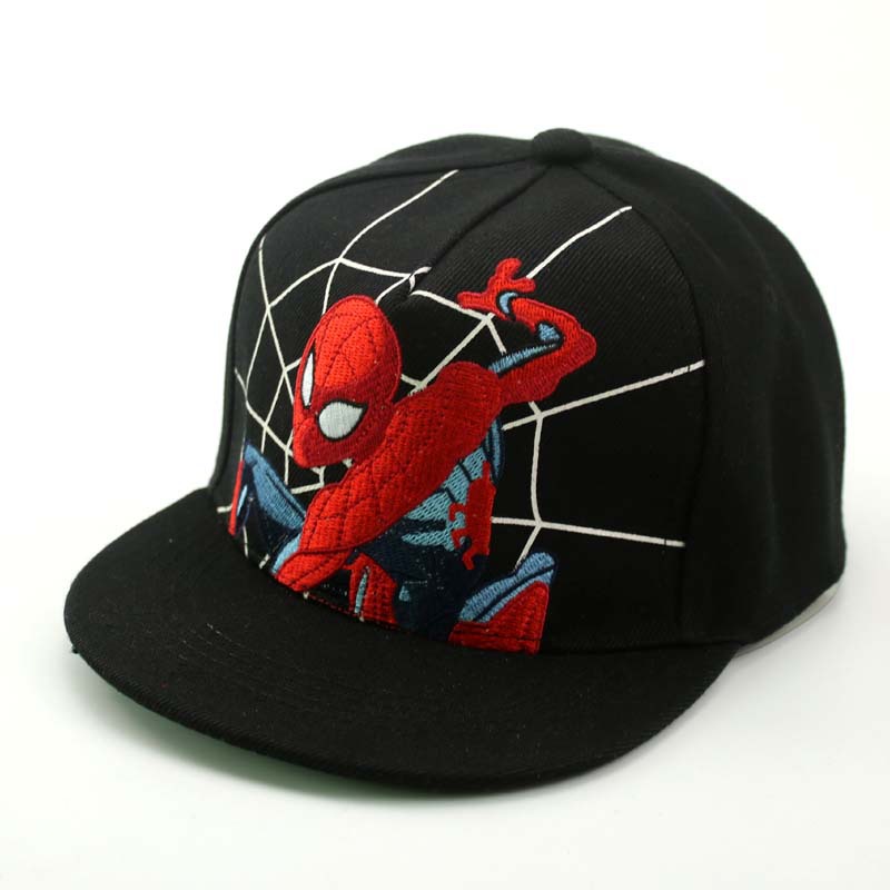 2020 European and American new children's baseball cap cartoon Spider-Man boys and girls flat hip hop hat autumn hat wholesale