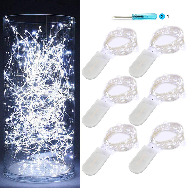 Cross border LED button lamp birthday gift box lamp Christmas decoration light string battery box atmosphere copper wire lamp waterproof light string