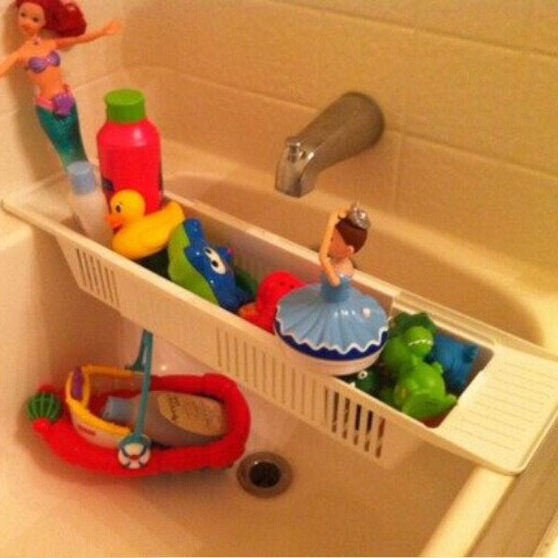 New retractable bathtub storage rack water toys bathroom toiletries storage basket home products factory wholesale