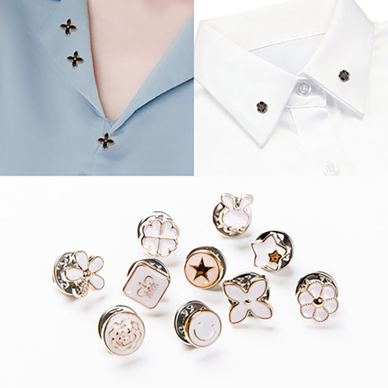 Mini Light-proof Brooch Flower Shirt Invisible Pin Button Cardigan Collar Silk Scarf Cufflinks Decorative Accessories Button