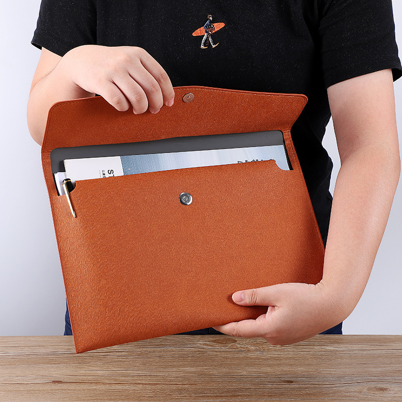 File Bag A4 File Bag Data Bag Large Capacity Magnetic Snap Simple Waterproof Business Office Storage Bag Can Print LOGO 