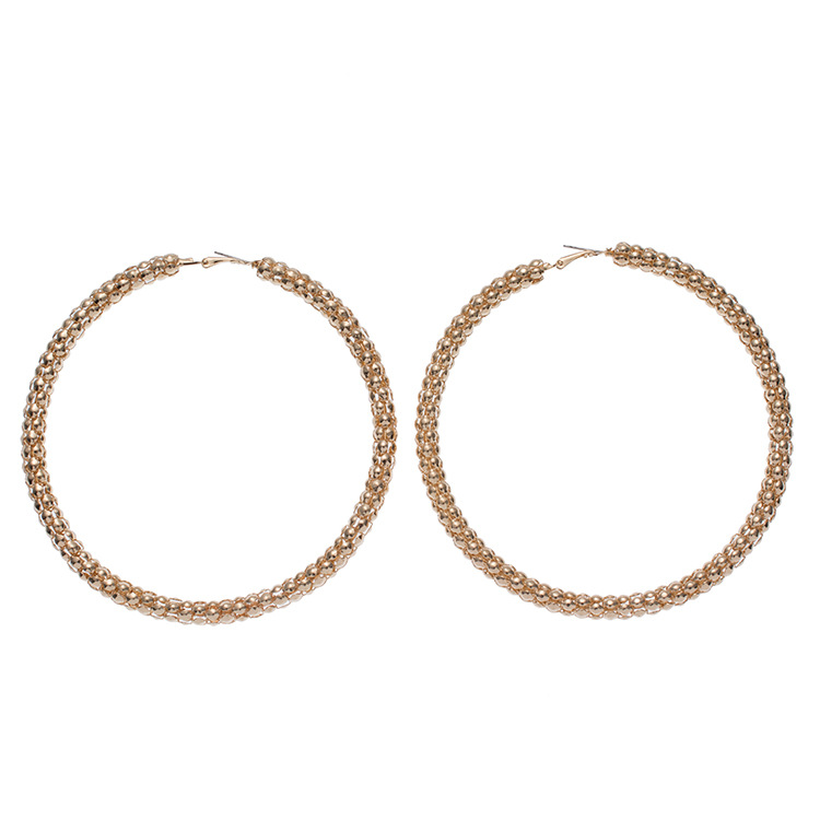 Gold big circle earrings fashion European and American street shooting big earrings Female Factory wholesale