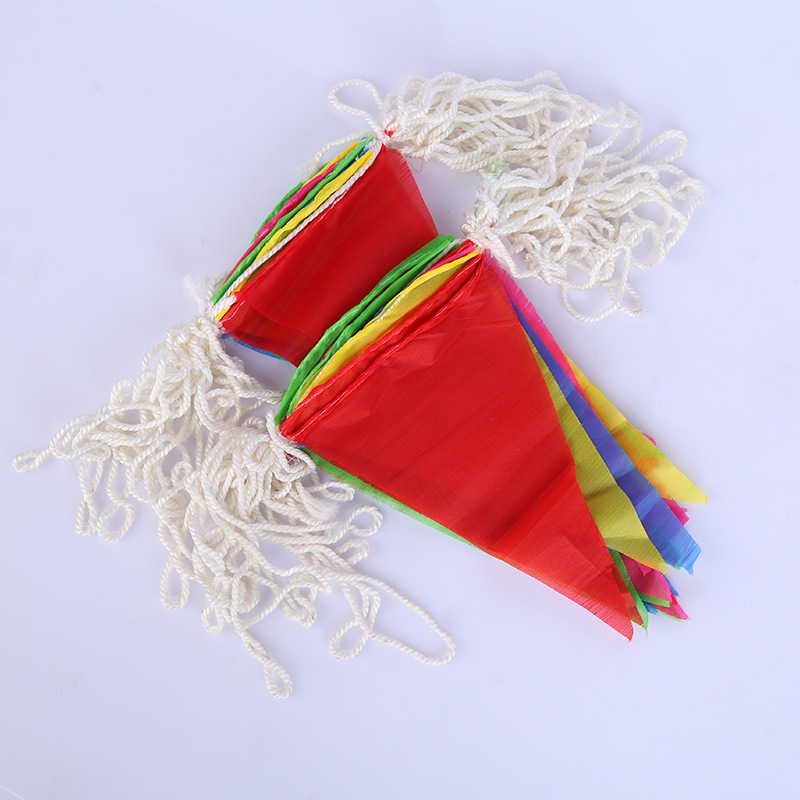 Triangle string flag colorful flag opening ceremony wedding wedding warning flag small colorful flag wholesale string flag banner safety flag