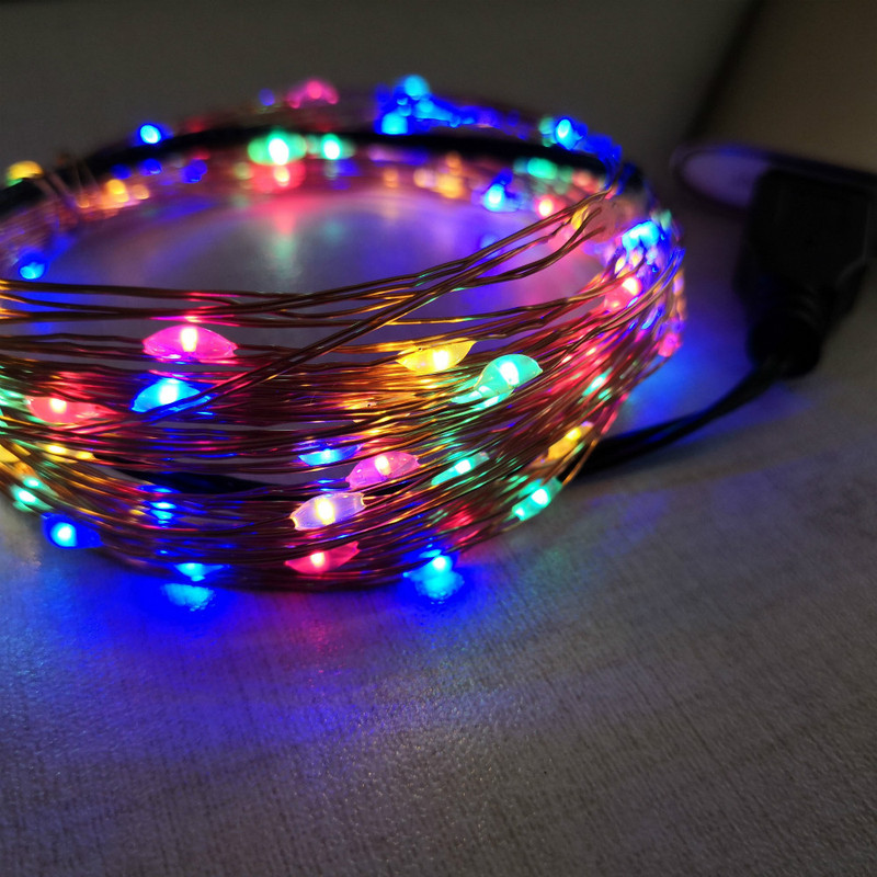 Led 銅線スターストリングライト Usb カラフルな装飾ライト新年クリスマスホリデーウェディングパーティー屋内装飾|undefined