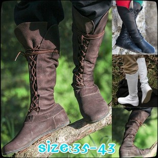 wish2021 autumn and winter foreign trade new European and American flat front lace-up high-top women's men's plus size foreign trade cross-border