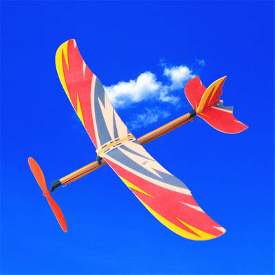 Mini small size Thunderbird aircraft rubber band hand throwing foam glider model experiment handmade diy science and education