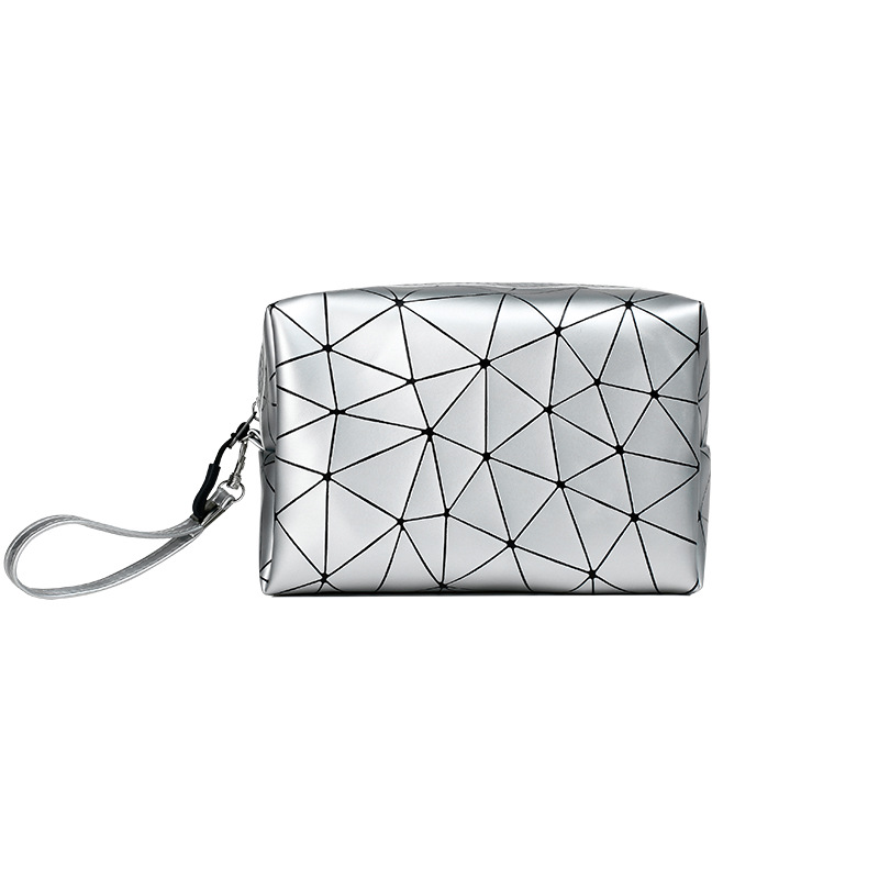 Power factory rhombus PU leather cosmetic bag ladies cosmetic storage bag travel storage bag LOGO can be developed