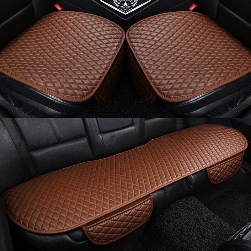 Car seat cushion two seats, no backrest in the rear, Four Seasons universal non-slip leather three-piece seat cushion cross-border wholesale