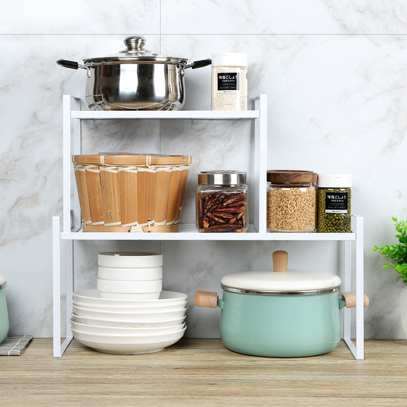 Kitchen supplies layered storage rack bowl dish seasoning storage cabinet inner compartment partition board single double layer pot rack