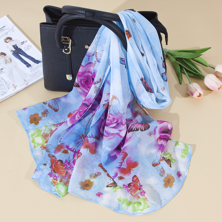 Sand Scarf Summer Small Scarf Small Scarf Korean-style Scarf Women's Lightweight Shawl Scarf Dual-use Korean-style All-match