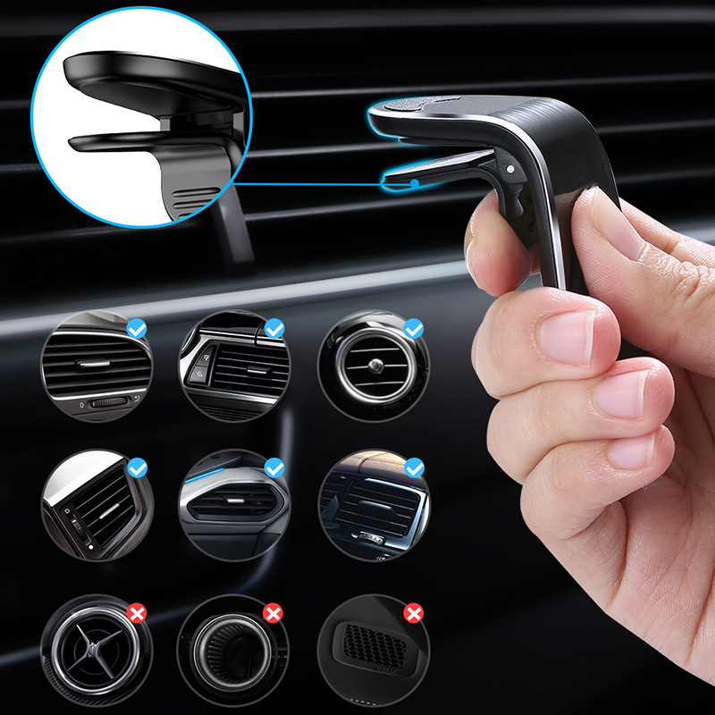 Creative car multi-function mobile phone bracket car air outlet magnet mobile phone round bracket magnetic bracket wholesale