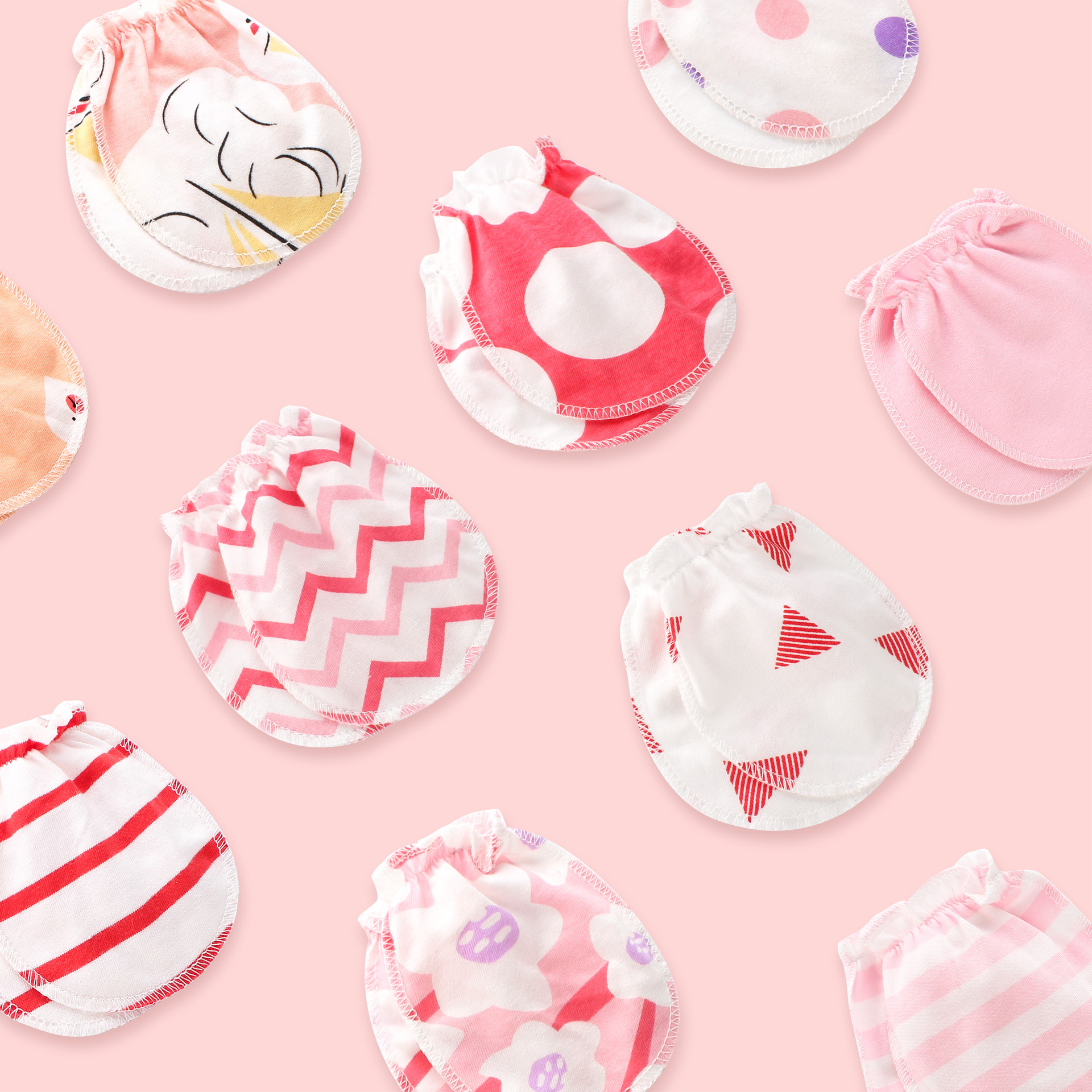 [3 pairs] baby gloves 0-6 months newborn baby anti-scratch gloves baby gloves spring and summer newborn foot cover thin