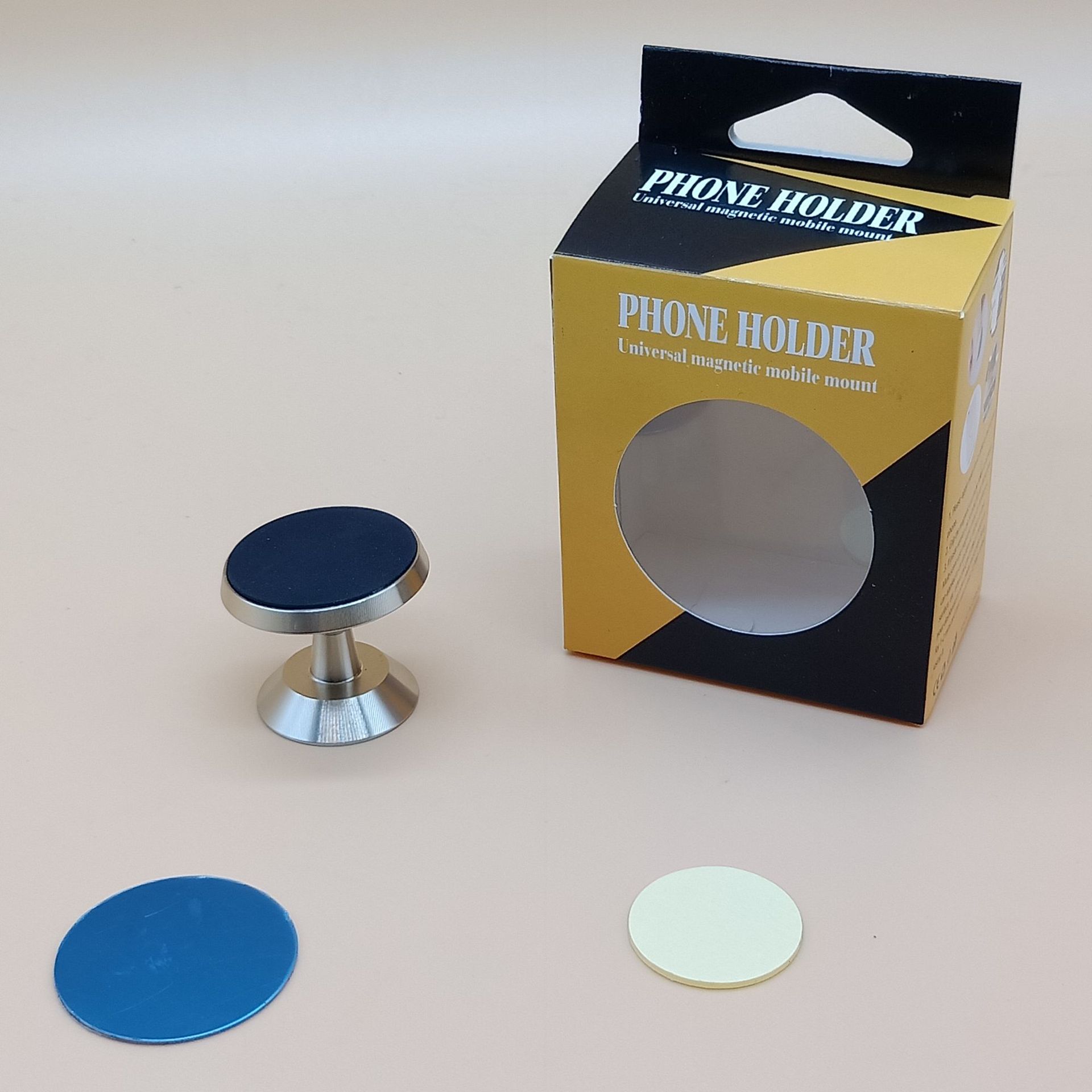 Car magnetic mobile phone holder is suitable for car navigation 360 degree full metal suction cup paste magnet holder