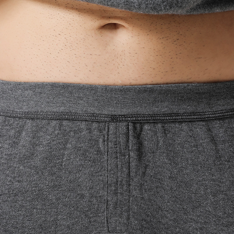 Men's solid color thermal fleece-lined round neck underwear suit autumn clothes long pants/stall supply factory wholesale