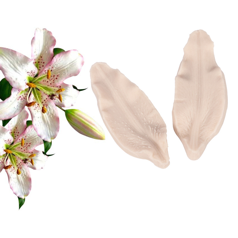 Silicone Mold Lily Flower Petal Leaf Fold Sugar Mold Texture Printing Cake Mold DIY pastry baking