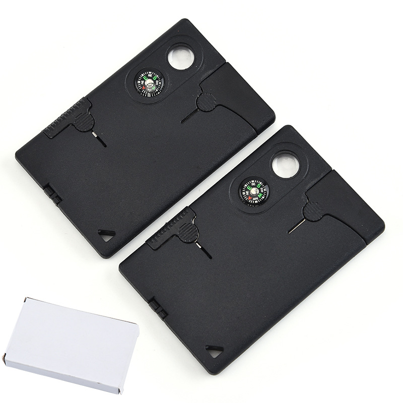 Factory wholesale outdoor multi-functional portable integrated self-defense tool card compass card knife