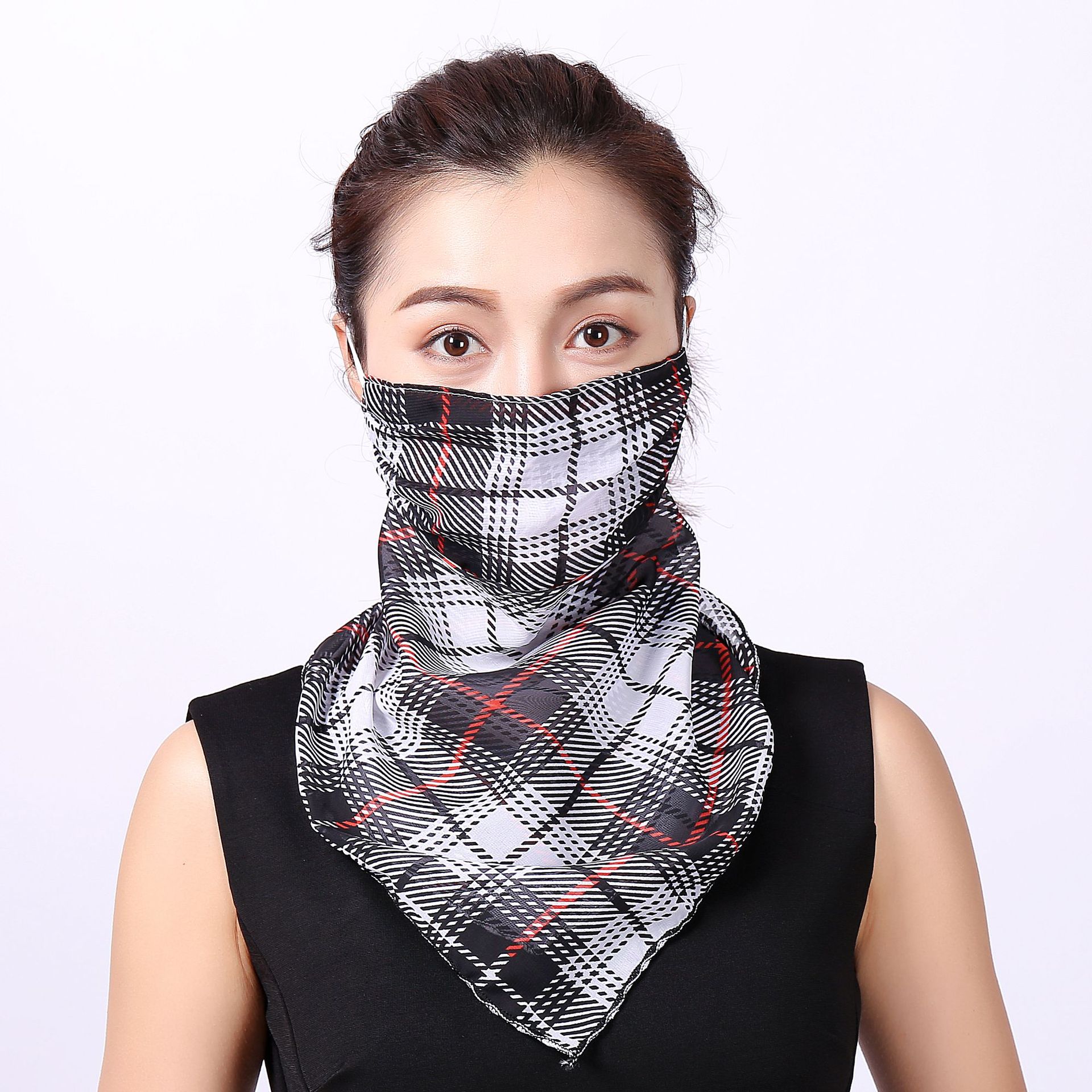 2023 outdoor summer new sunscreen mask cycling UV shawl scarf face protection neck protection dustproof chiffon