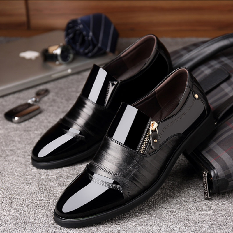 Men's British Style Business Dress Shoes Men's Breathable Casual Shoes Fashionable Breathable Shoes Men's Large Size Work Shoes