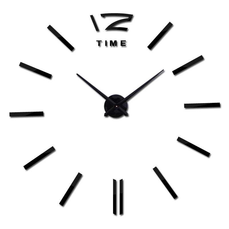 Wholesale acrylic fashion wall stickers clock super size home decoration living room wall silent 3D stereo clock