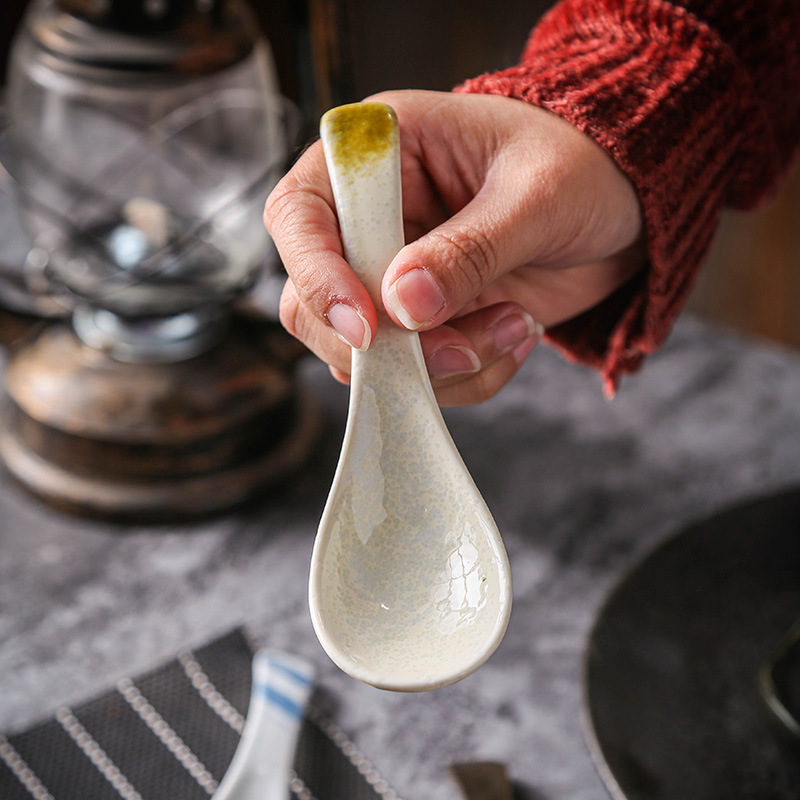 Japanese-style ceramic spoon soup spoon rice spoon hotel restaurant Spoon tableware and wind manufacturer logo
