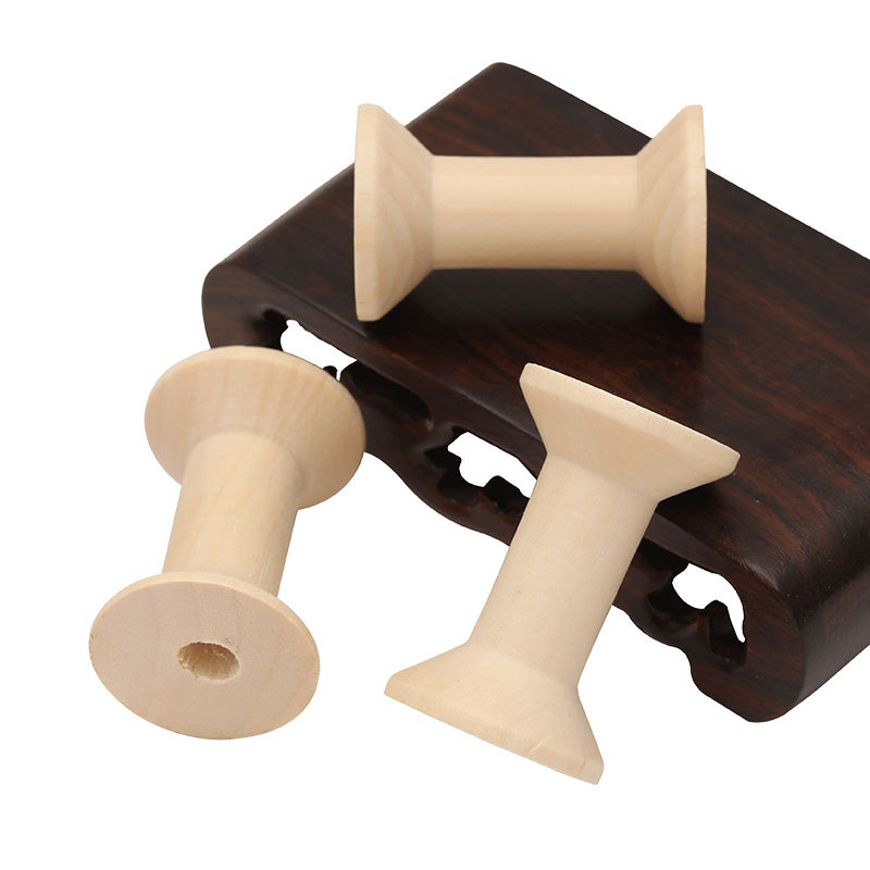 Factory direct supply handmade DIY accessories tools retro nostalgic wood winding spool log color reel material