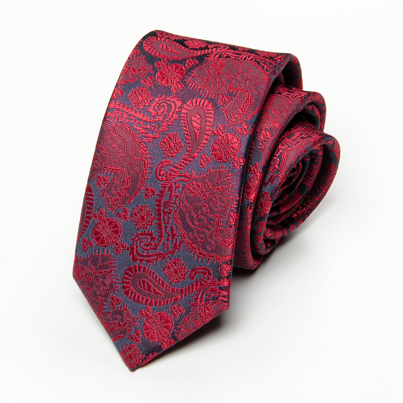 Korean tie men's formal business casual wedding narrow tie 6cm paisley cashew pattern factory wholesale