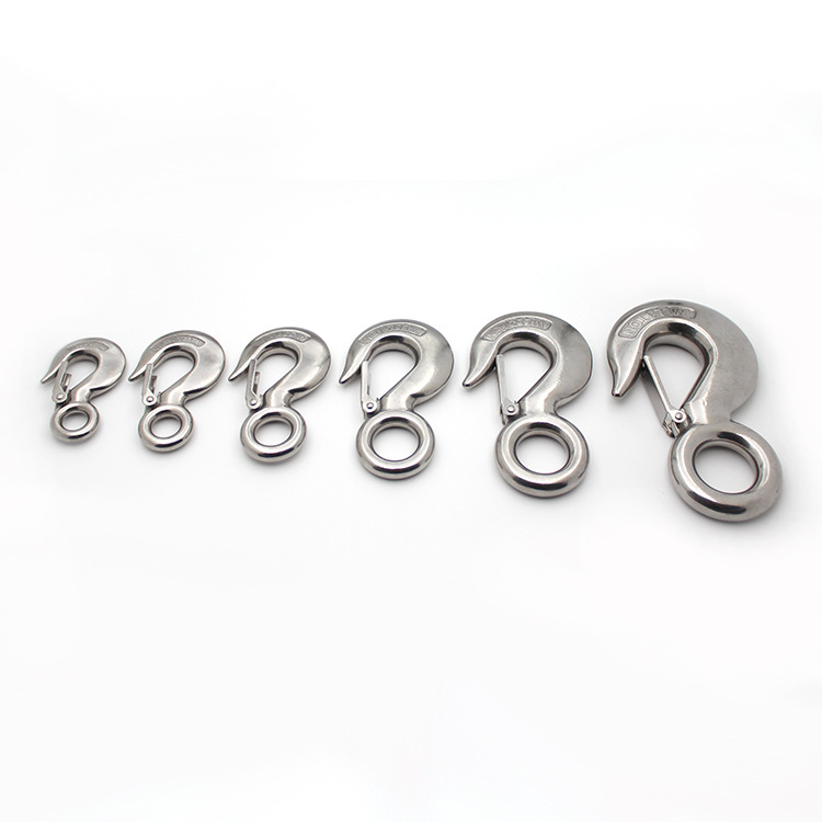 Stainless Steel Cargo Hook Ring Eye Container Hook Crane Lifting Hook Eye Sliding Hook American Hook