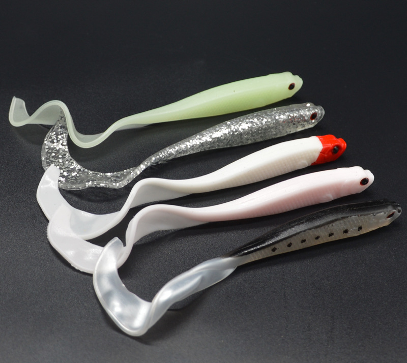 Open-belly curly tail soft bait, lure, bionic fake bait, fresh seawater fake bait, multi-color