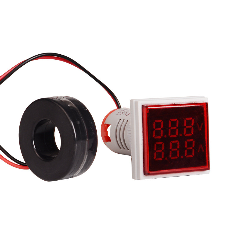 ST17VA square 22mmled digital display AC voltage and current integrated indicator light AC60-500V 0-100A
