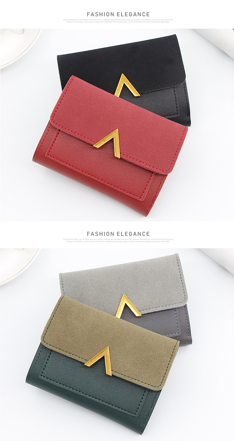 New Korean Style Women's Short Card Bag Small Wallet Three-fold Wallet Women's Multi-card Card Bag Mini Card Case_voghion.com