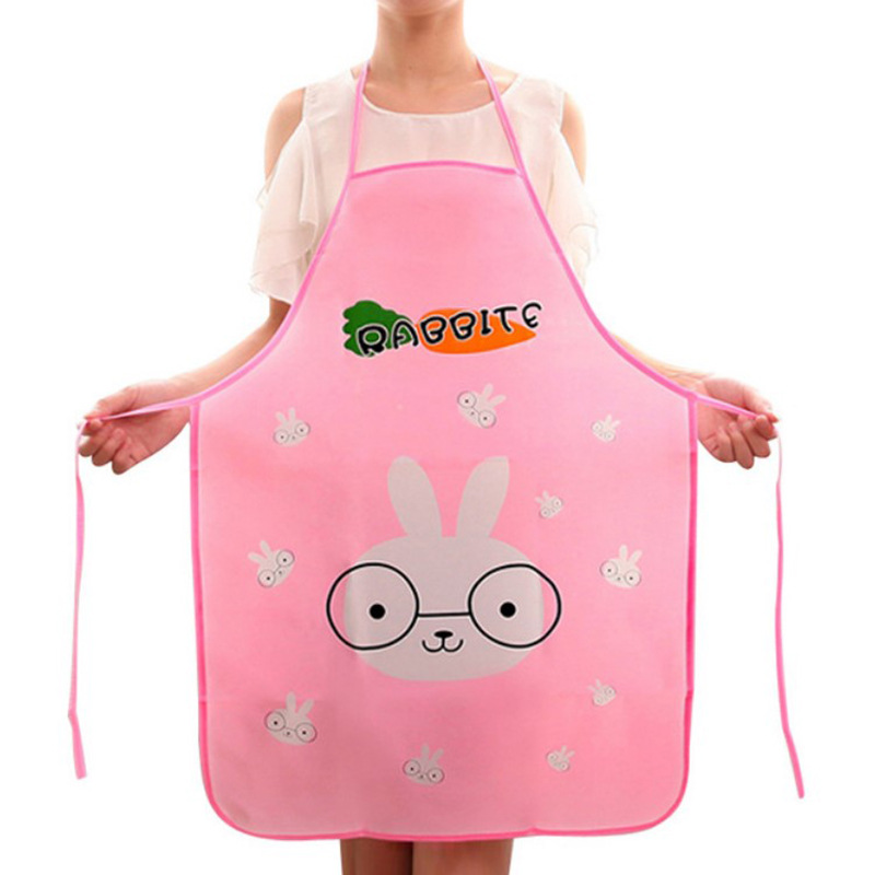 Korean Style Cute Princess Apron Cartoon Pattern Waterproof Half-length Apron Kitchen Sleeveless Apron