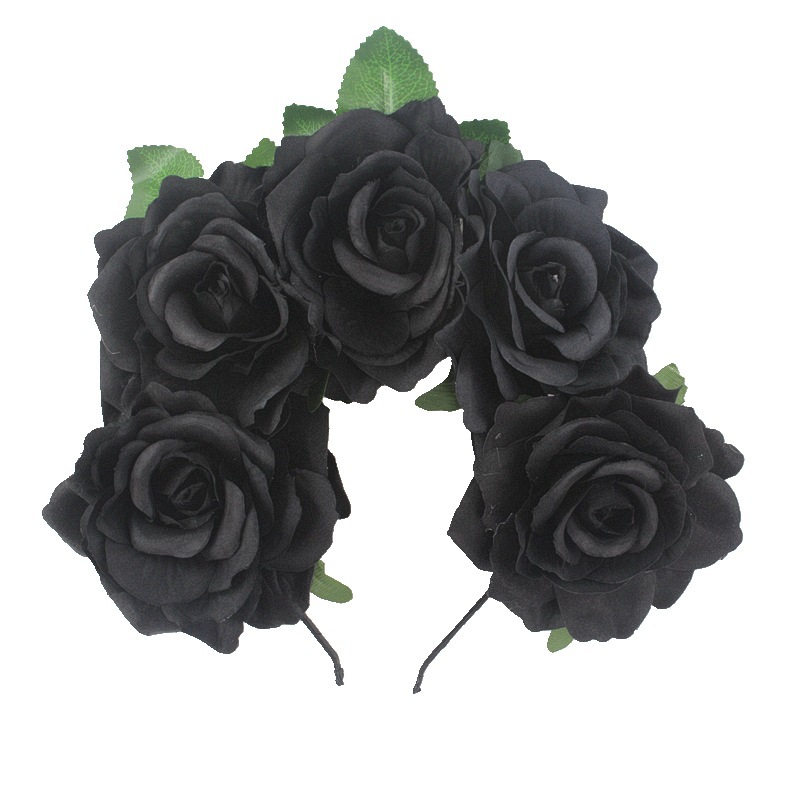 New Seaside Holiday Mexico Headwear European and American Fashion Bride Flower Hair Accessories Rose Hair Hoop Women