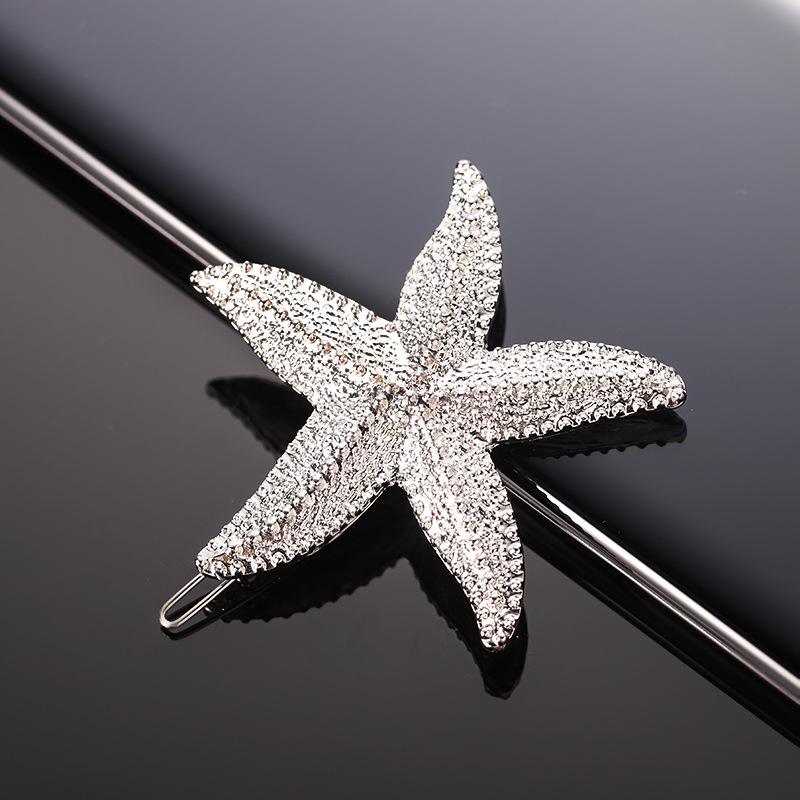 European and American Amazon New Fashion Metal Starfish Hairpin Women's Sweet All-match Headwear Fashion Hair Accessories Bangs Side Clip