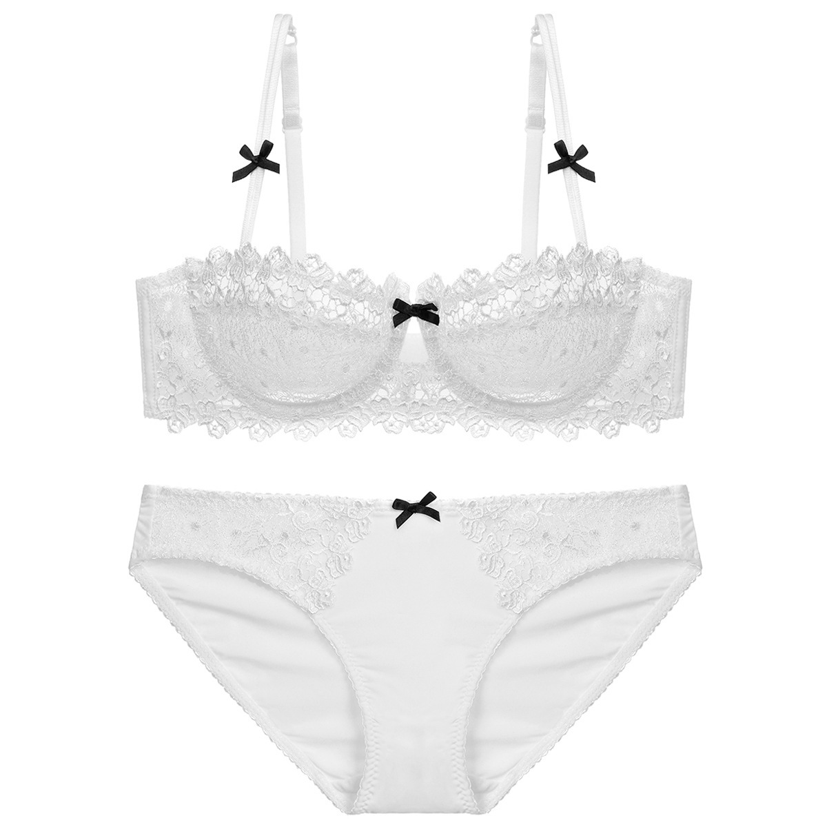 Reggiseno sexy in pizzo confortevole e trasparente sottile da donna, set di reggiseni intimi 9166_voghion.com