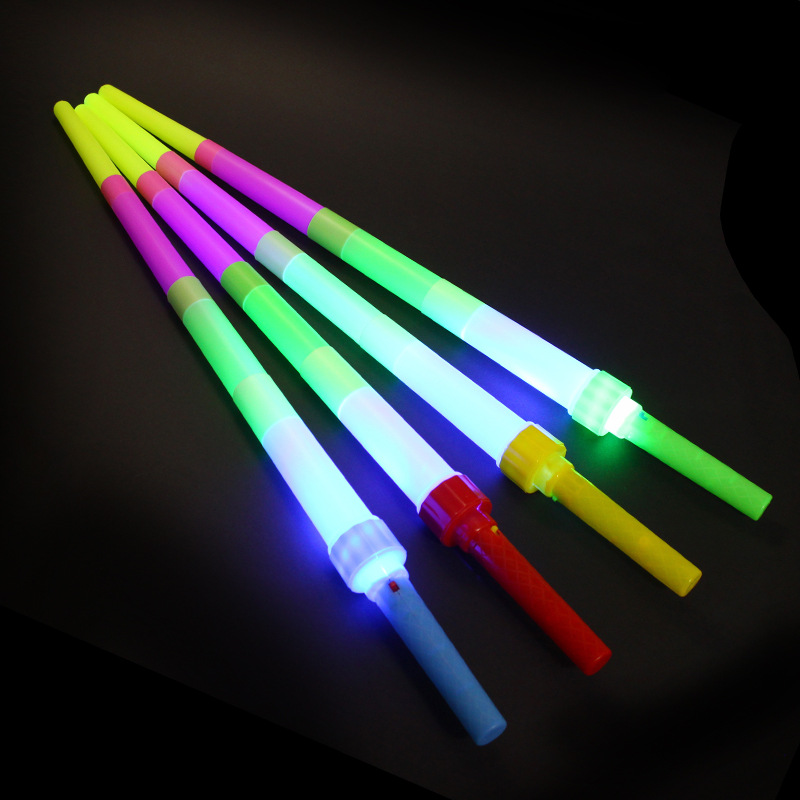 Telescopic fluorescent stick four section flash stick to push the gift night market stall children's luminous Yiwu toy stall supply