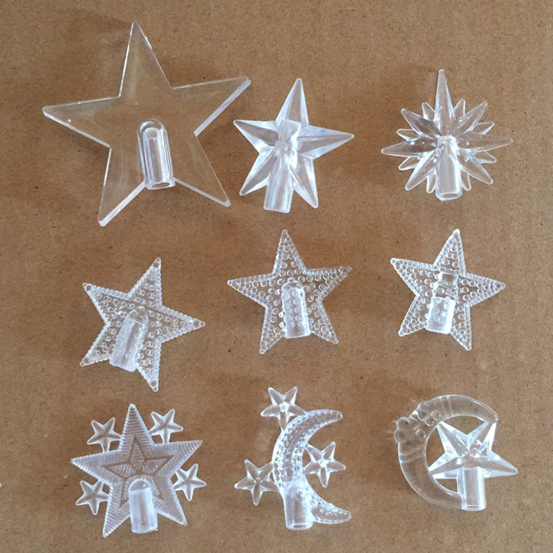 Factory direct LED lights plastic accessories five-pointed star light string flower arrangement pendant star moon light string accessories
