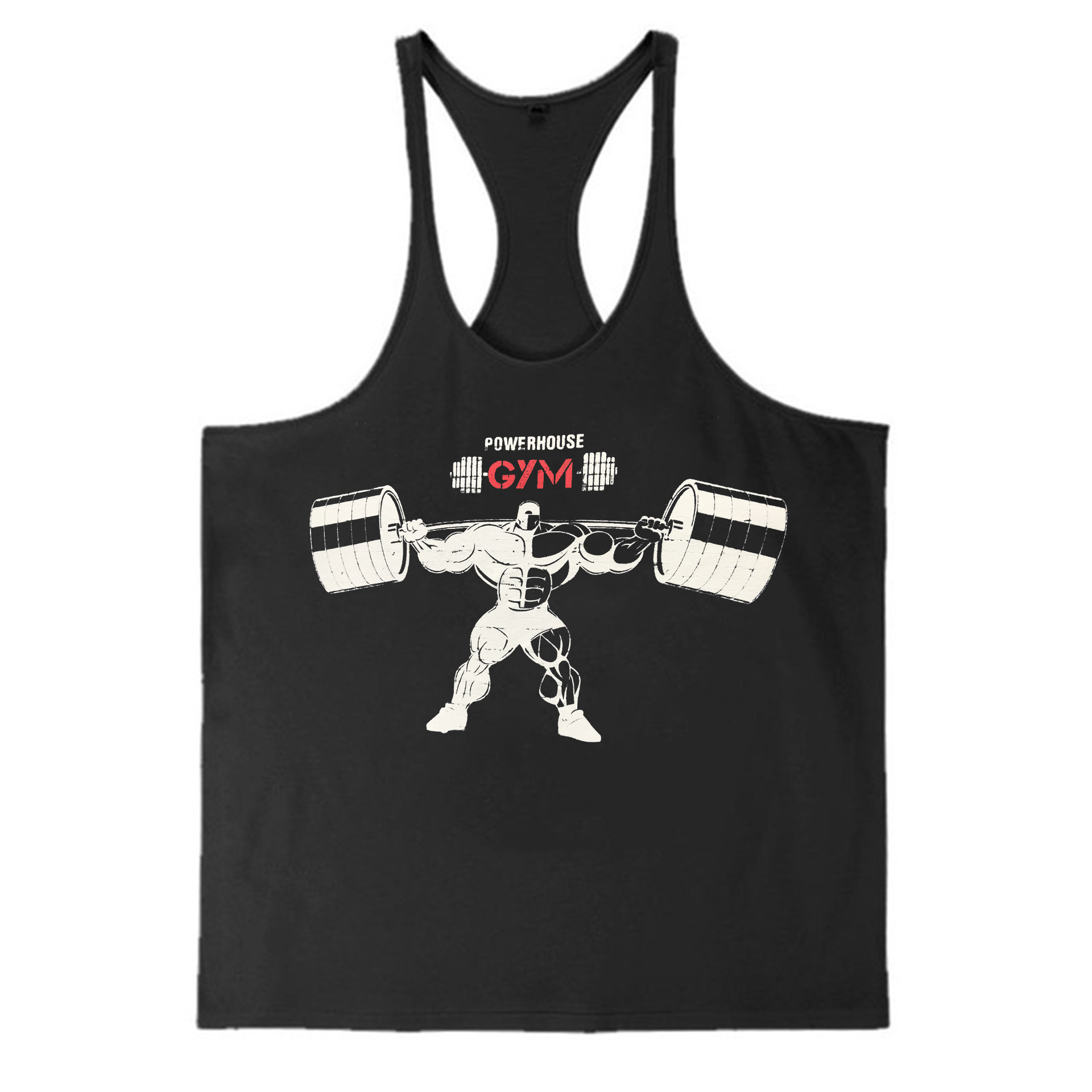 Cross-border European and American Men's Fitness Sports Vest Summer European Size Sweat-absorbent Cotton European Size Thin Shoulder Strap I-print Vest
