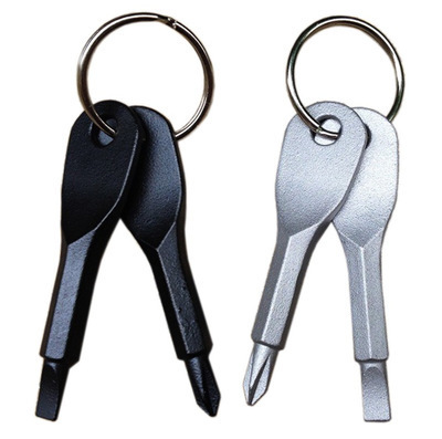 Outdoor EDC portable multi-function tool screwdriver with key ring