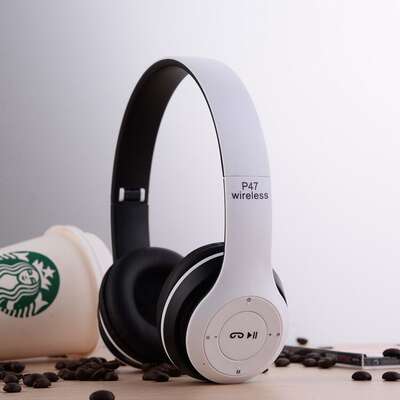 Cross-border hot P47 Bluetooth headset headset noise reduction foldable card gift game wireless headset Universal