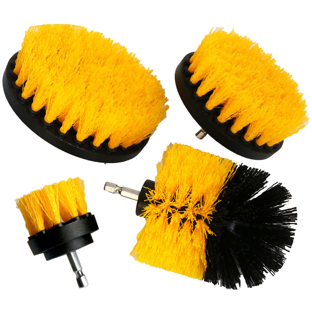 Amazon cross-border explosions 4-piece electric drill brush cleaning brush electric drill brush head set car hub cleaning brush head