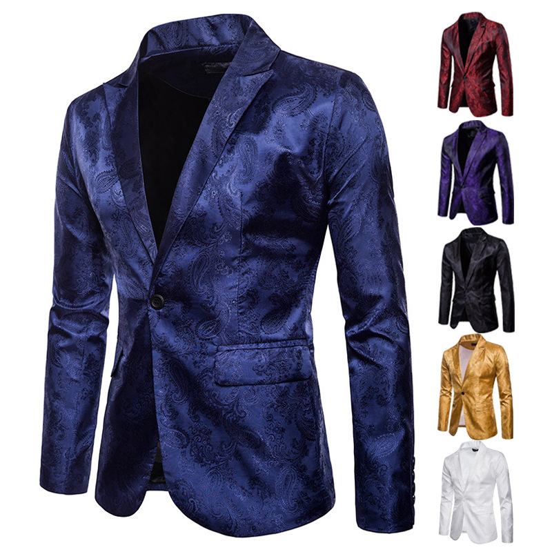 Men's Suit Palace-style Dark Road Design Fashion One Button Matching Slim-fit Men's Suit