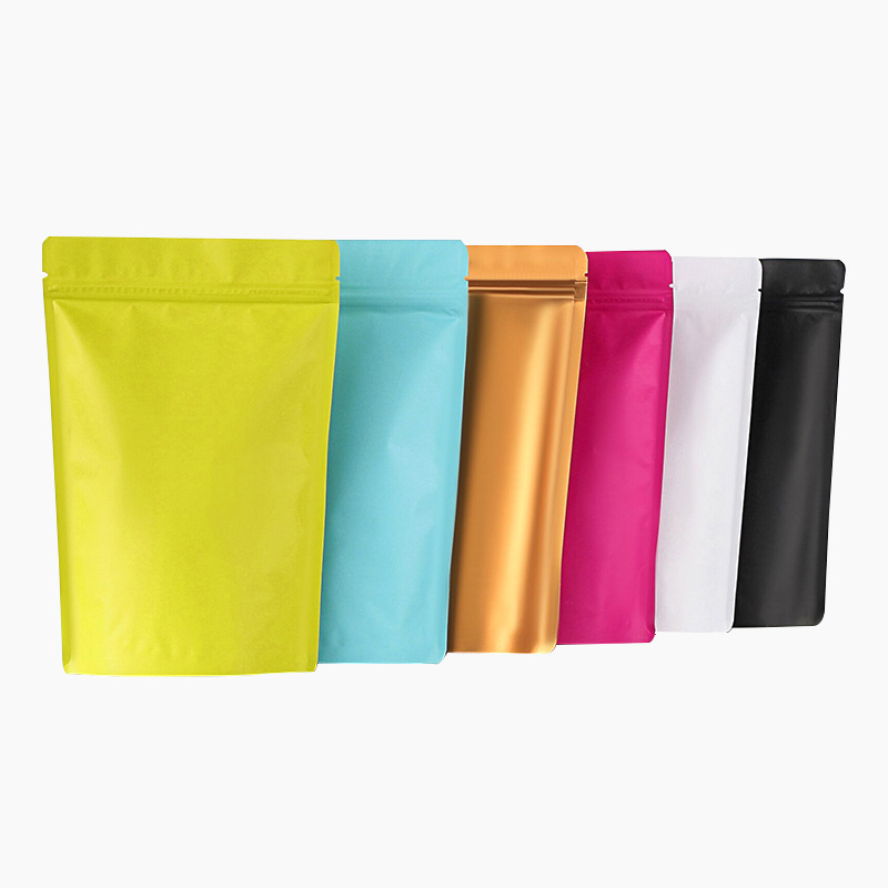 Colorful aluminum foil bag self-supporting self-sealing bag double-sided opaque sealed bag fish bait tea snack light zipper bag