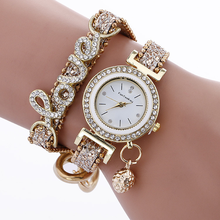 wish foreign trade hot explosion diamond alloy bracelet watch love hanging ball nail face ladies quartz watch wholesale