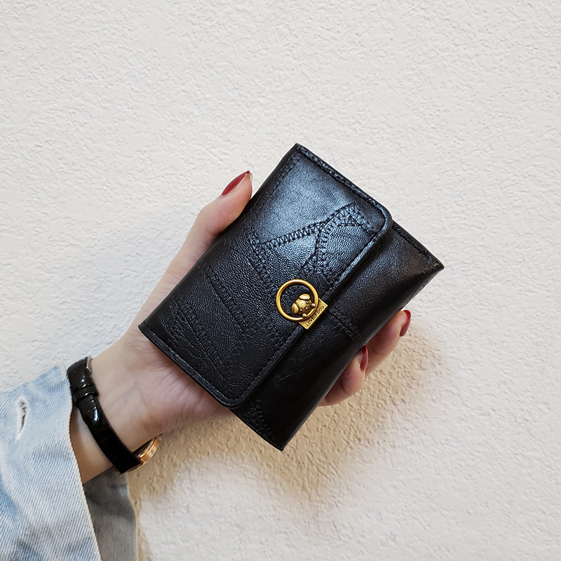 ins New Style Cute Dog Simple Women's Wallet Women's Short Three-fold Small Wallet Women's Coin Purse Card Holder Wallet Trend