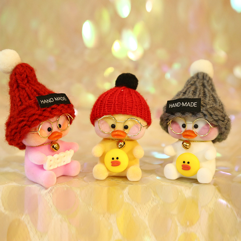 Cyber Celebrity Hyaluronic Acid Yellow Duck Doll ins Duck Creative Cute Keychain Plush Toy Mini Hanging