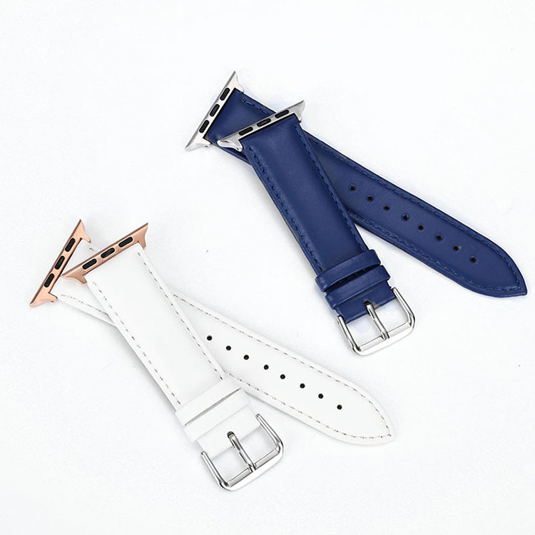 For apple Watch Strap apple watch7-1 Series Leather Plain Strap Pin Button apple Bracelet