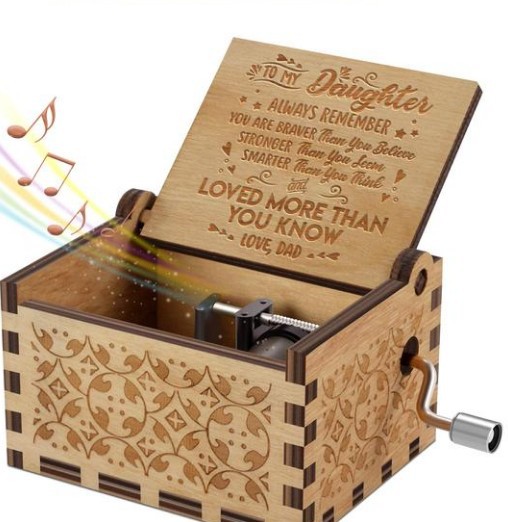 Handmade classical music box hand-operated wooden music box you are my sunshine birthday gift crafts